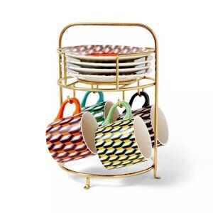 DVF for Target Arrow Geo Mug Drinkware Set Saucers Stand - Diane Von Furstenberg